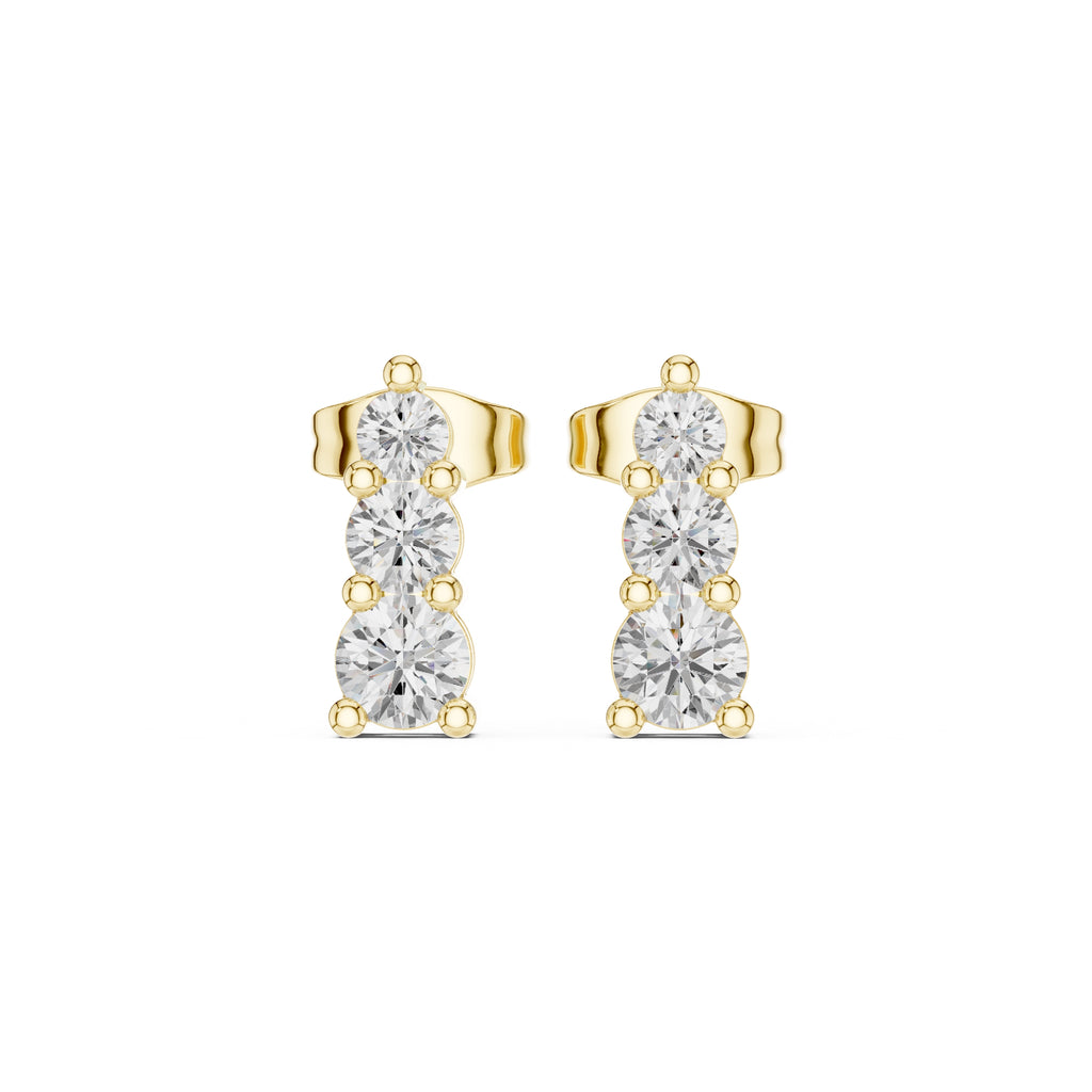 The Cascade Lan Grown Diamond Earrings Yellow Gold