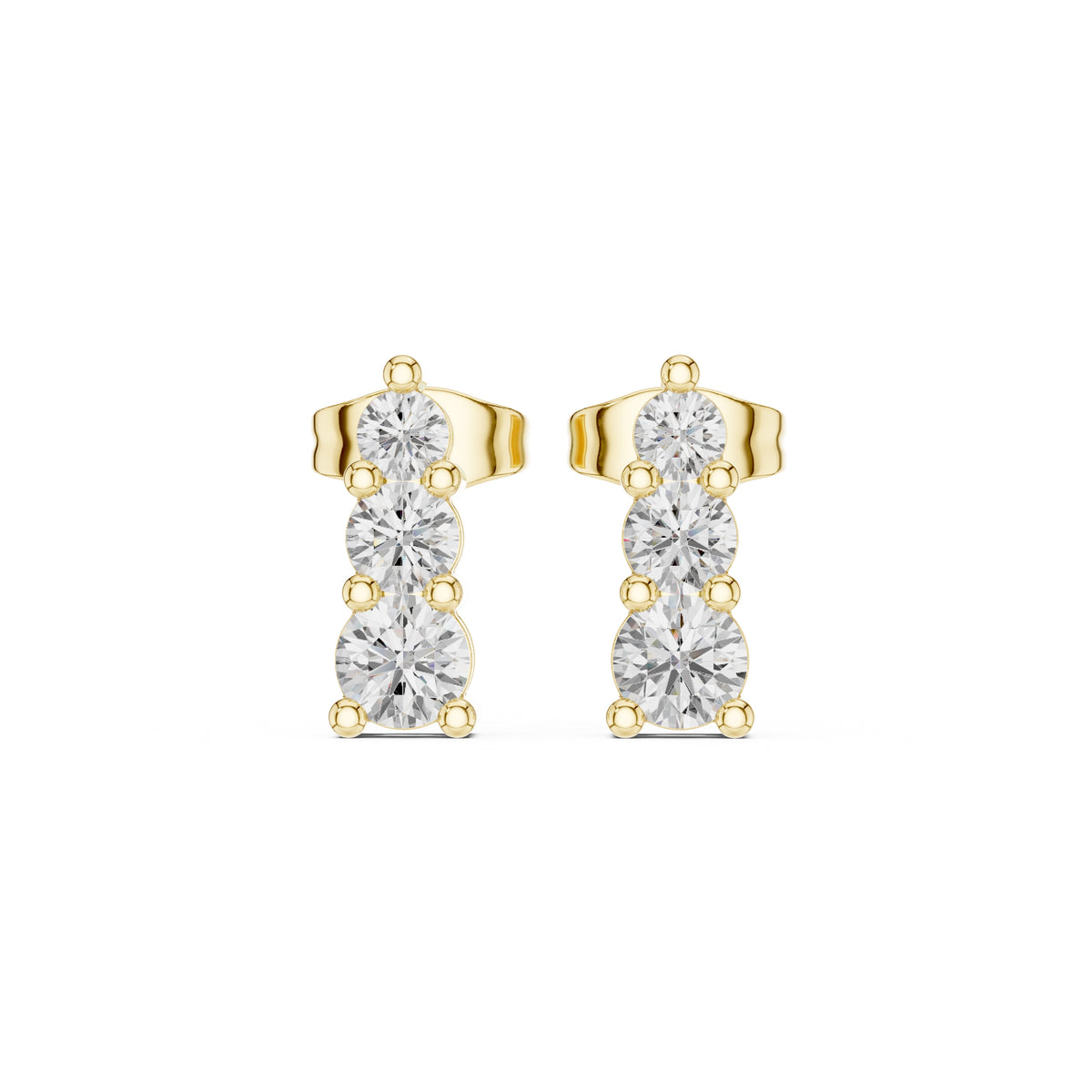 The Cascade Lan Grown Diamond Earrings Yellow Gold