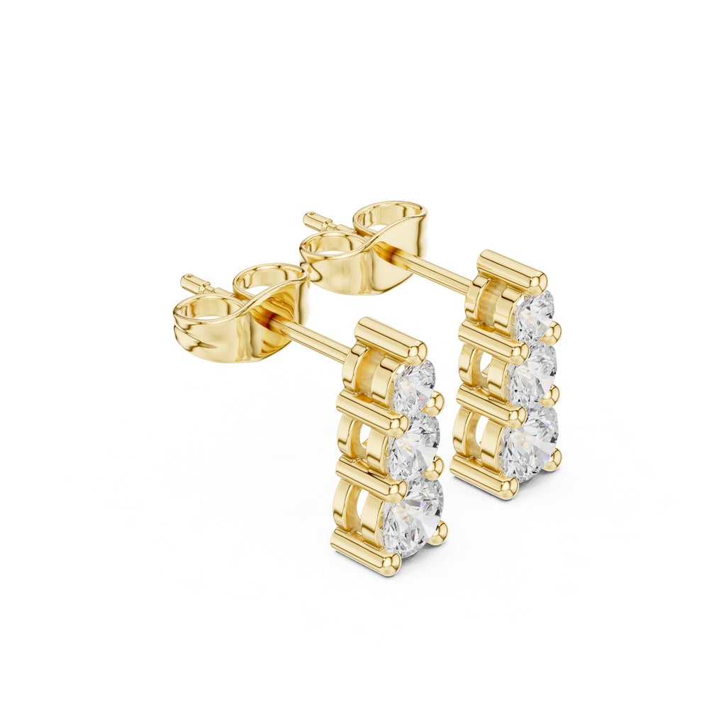 The Cascade Lan Grown Diamond Earrings Yellow Gold