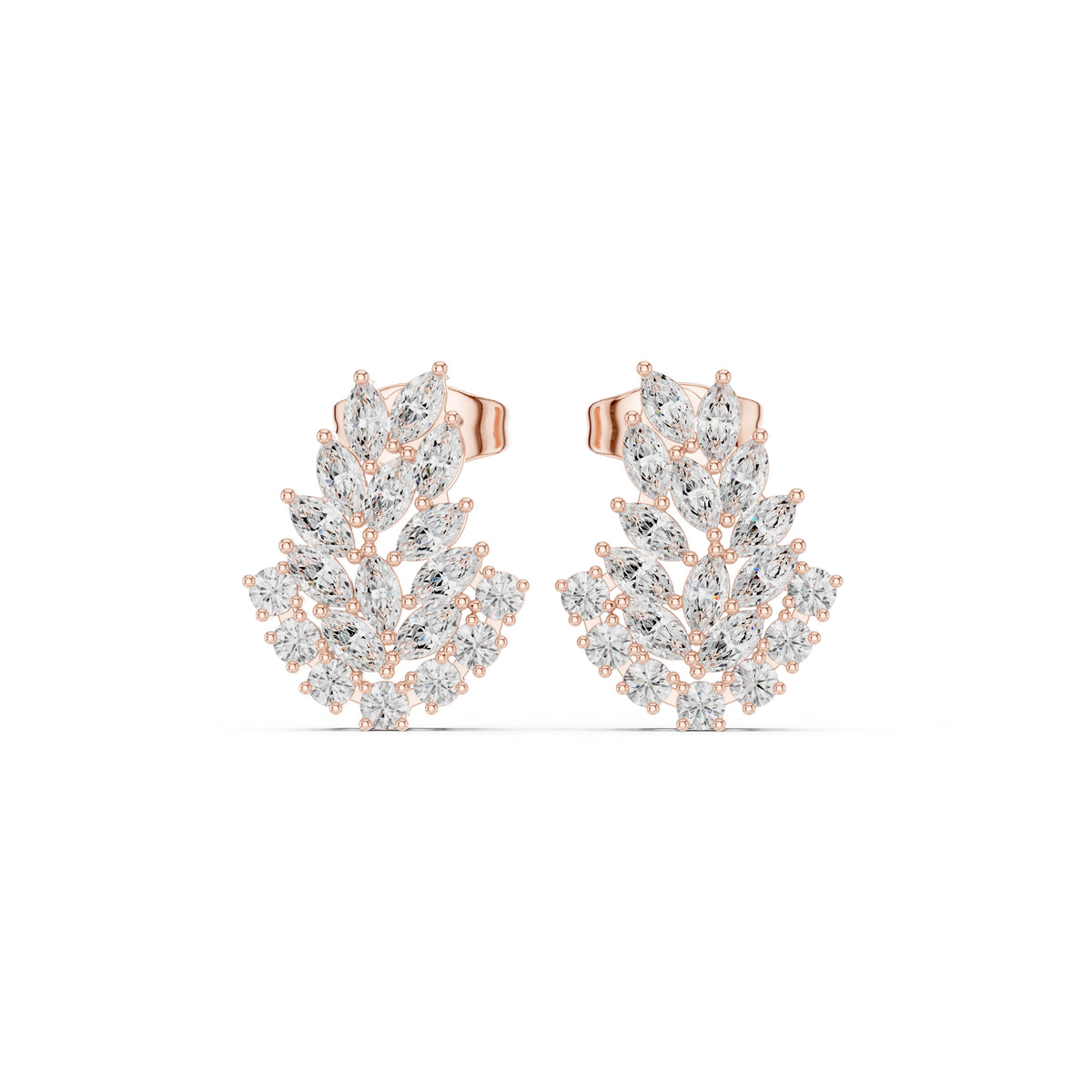 The Laurel Vine Lab Grown Diamond Studs Rose Gold