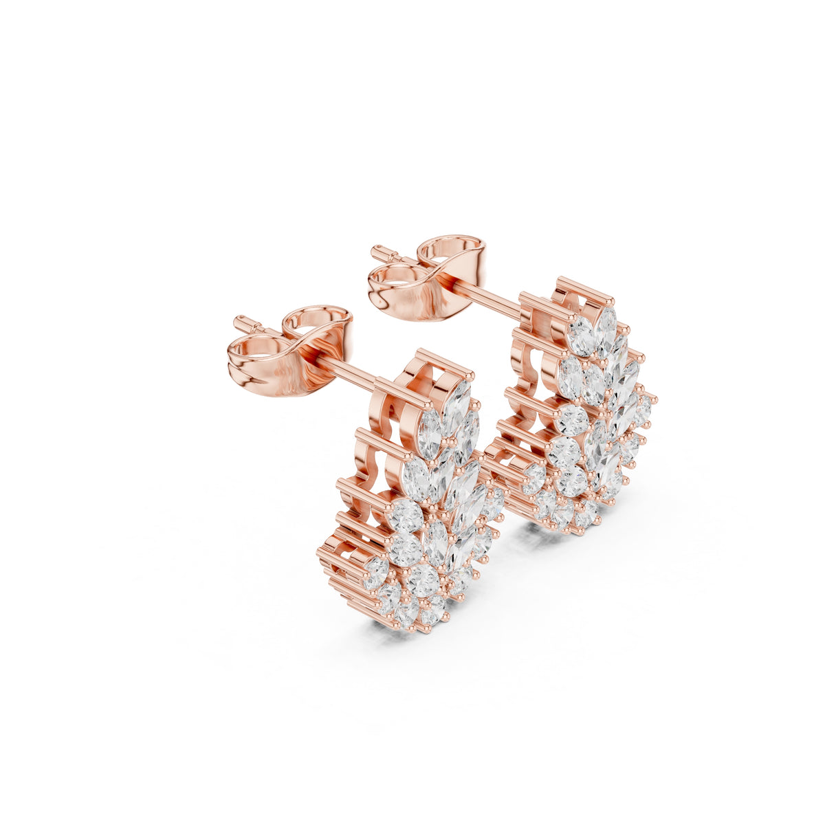 The Laurel Vine Lab Grown Diamond Studs Rose Gold