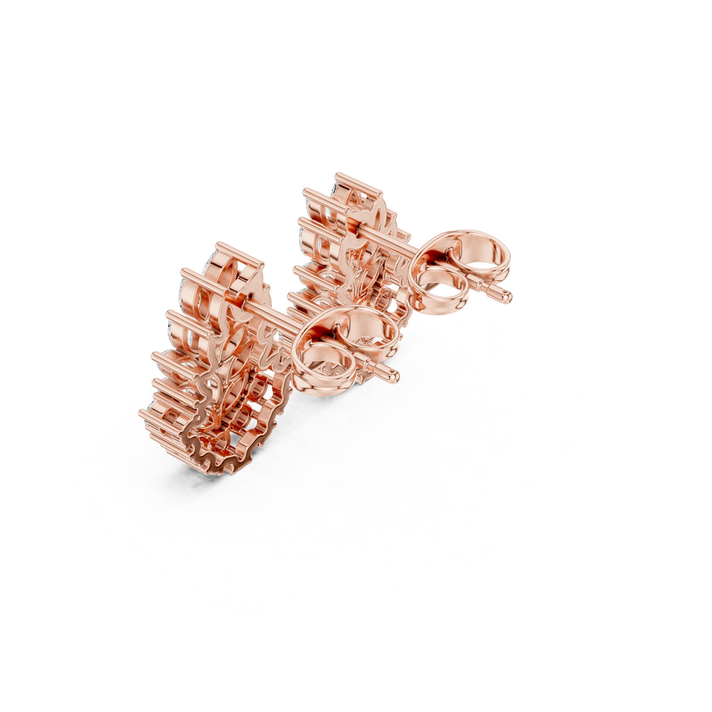 The Laurel Vine Lan Grown Diamond Studs Rose Gold