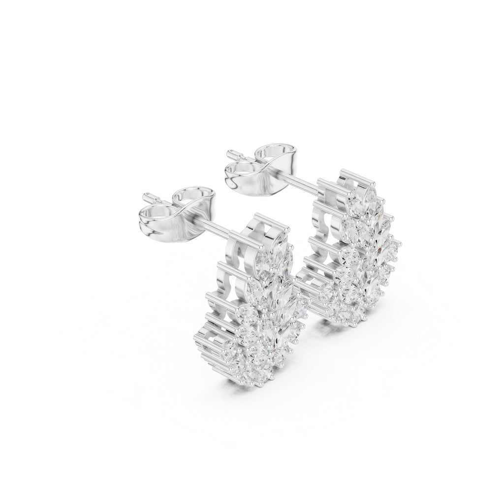 The Laurel Vine Lan Grown Diamond Studs White Gold