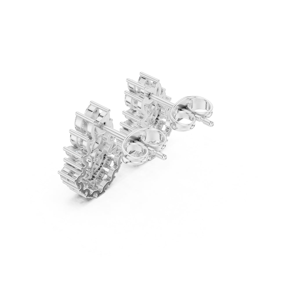 The Laurel Vine Lan Grown Diamond Studs White Gold