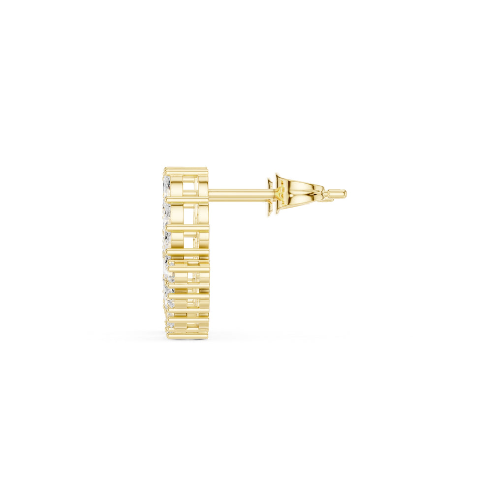 The Laurel Vine Lan Grown Diamond Studs Yellow Gold