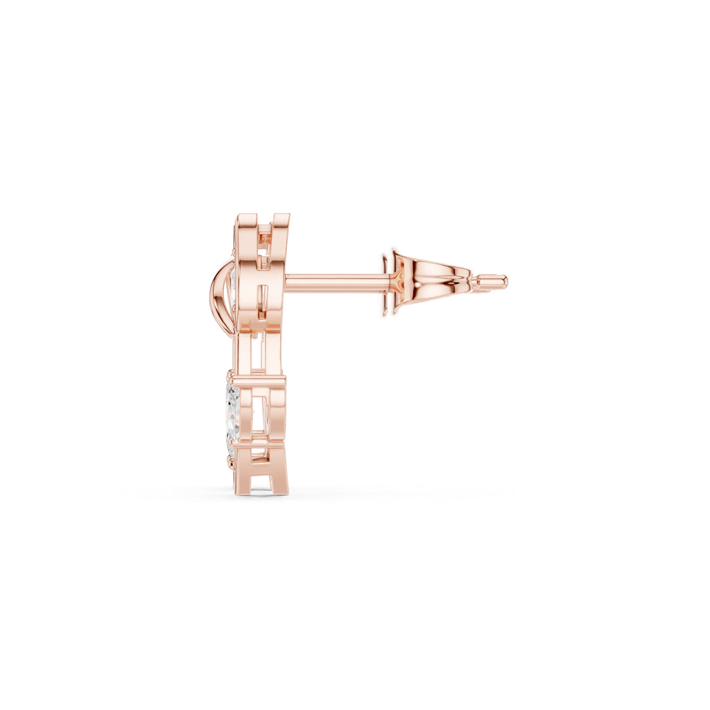 The Tulip Vine Lan Grown Diamond Studs Rose Gold