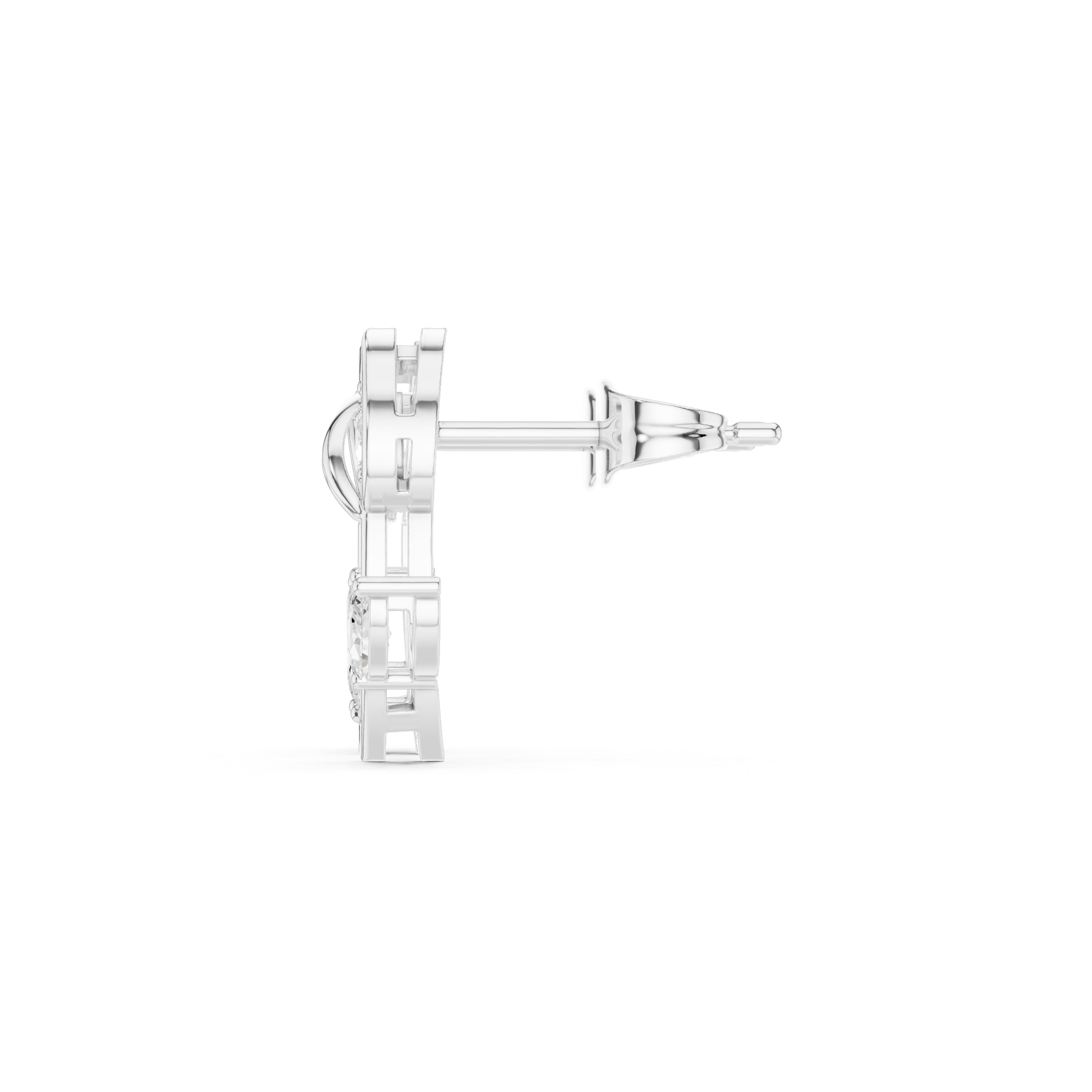 The Tulip Vine Lan Grown Diamond Studs White Gold