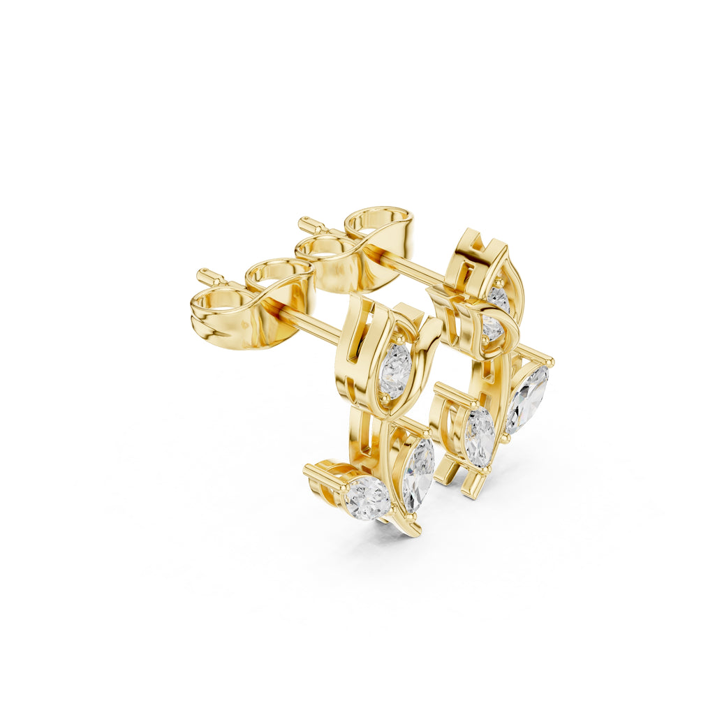 The Tulip Vine Lan Grown Diamond Studs Yellow Gold