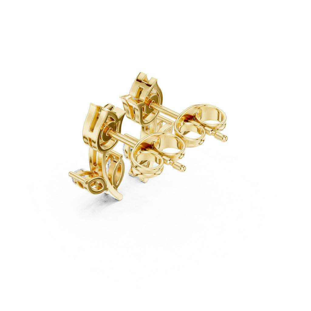 The Tulip Vine Lan Grown Diamond Studs Yellow Gold
