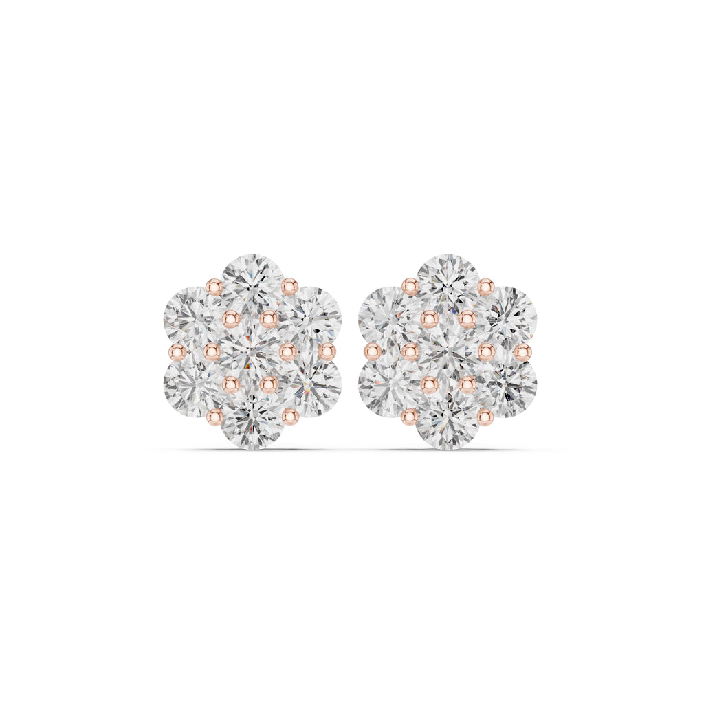 The Crown Lan Grown Diamond Earrings Rose Gold