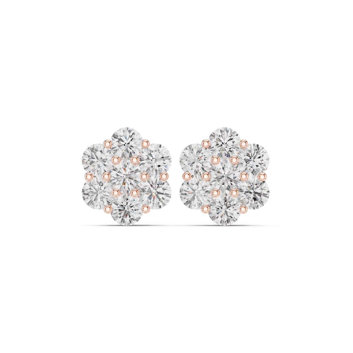 The Crown Lan Grown Diamond Earrings Rose Gold