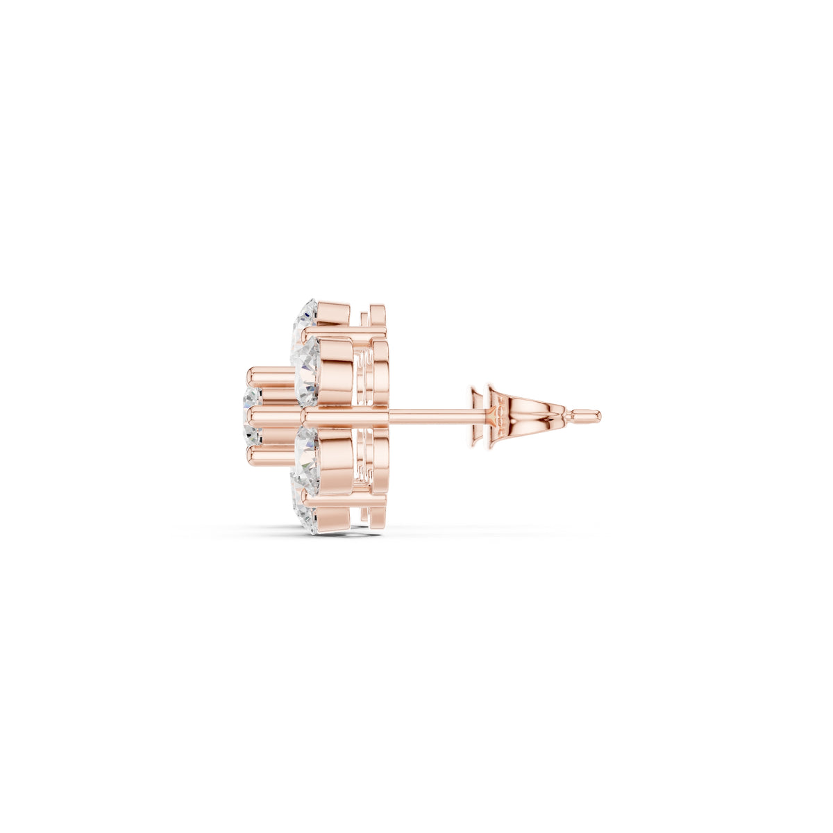 The Crown Lan Grown Diamond Earrings Rose Gold