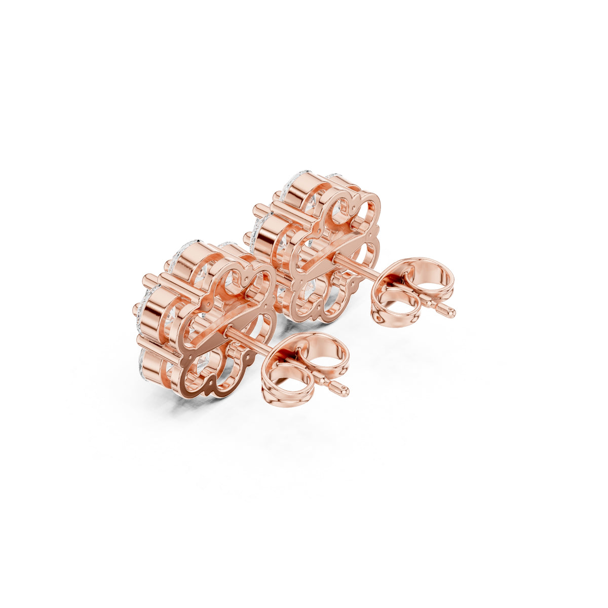 The Crown Lan Grown Diamond Earrings Rose Gold