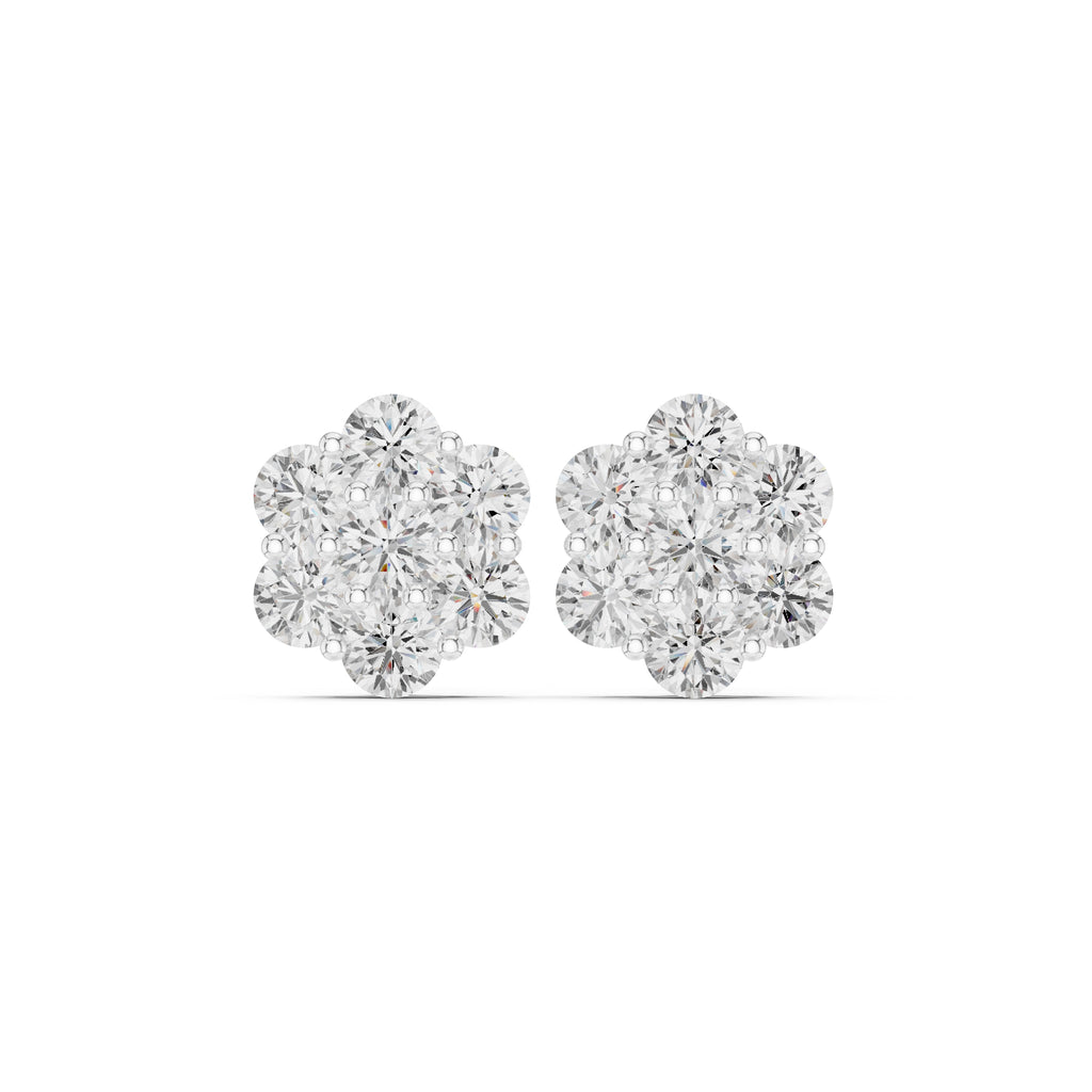 The Crown Lan Grown Diamond Earrings White Gold