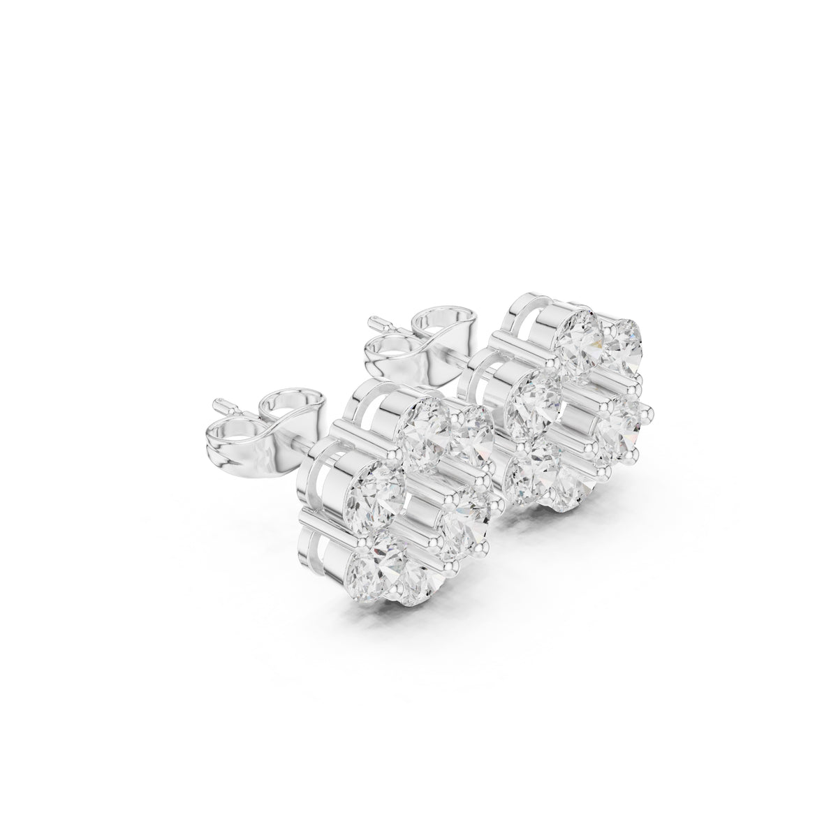 The Crown Lan Grown Diamond Earrings White Gold