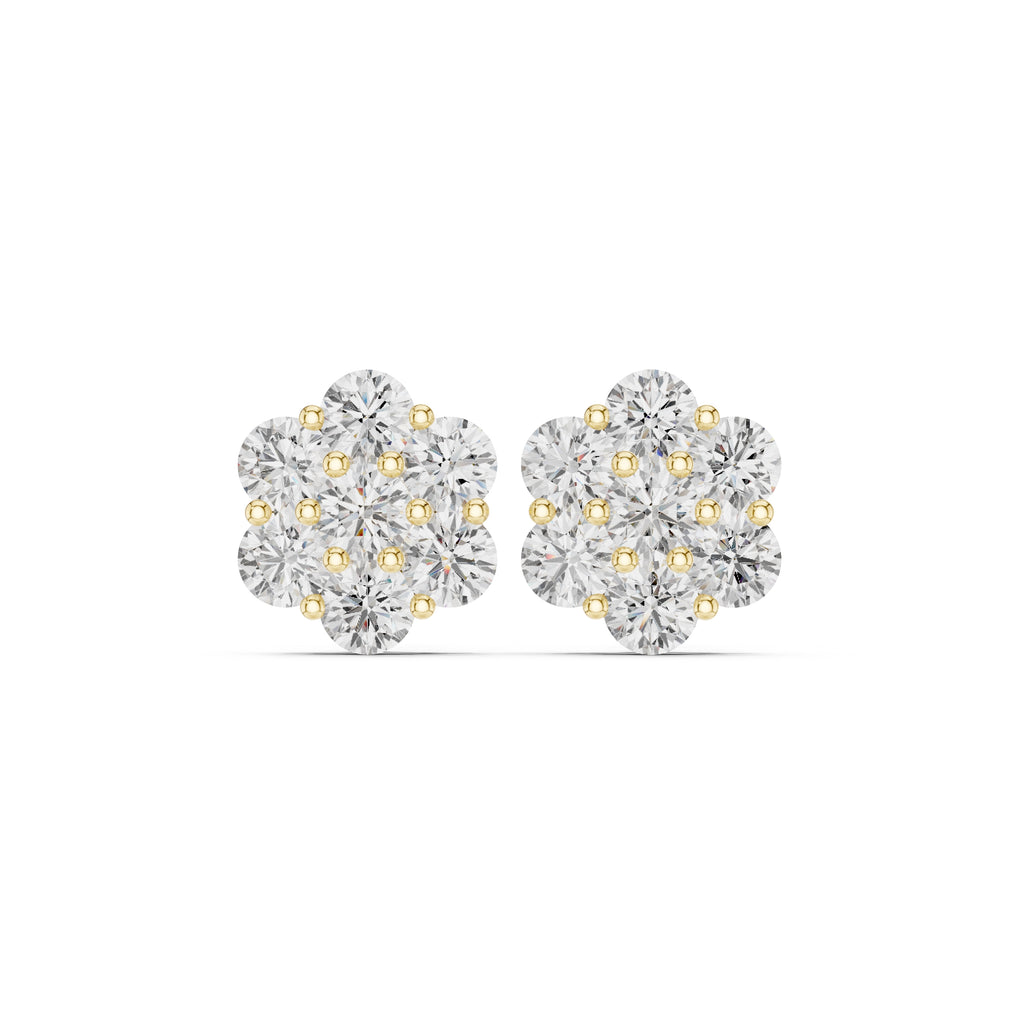 The Crown Lan Grown Diamond Earrings Yellow Gold