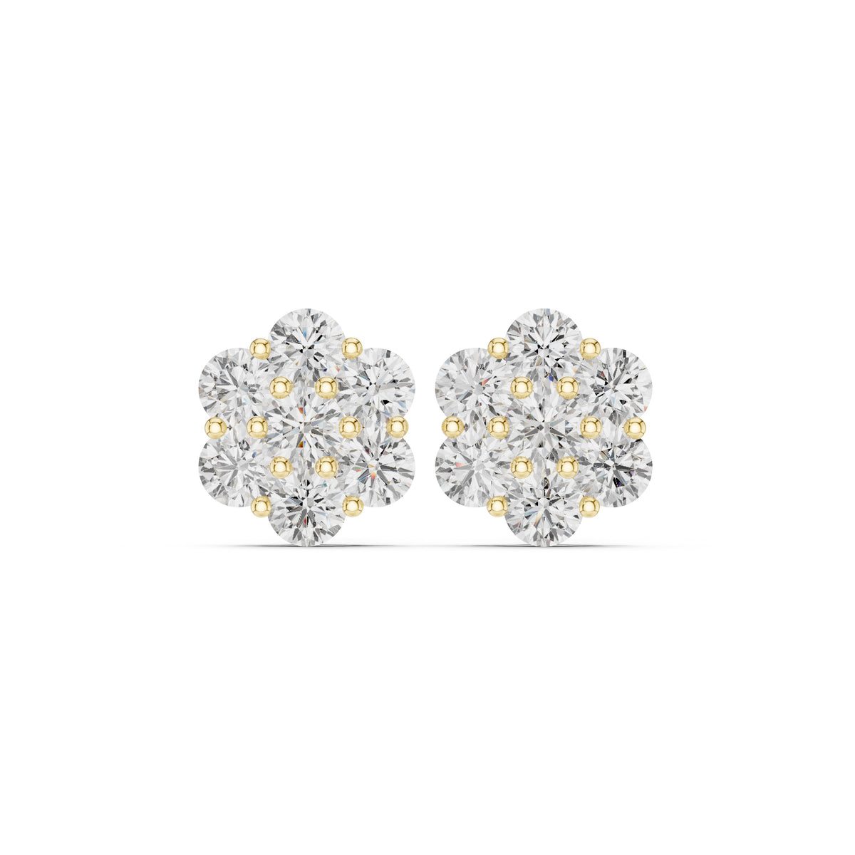The Crown Lan Grown Diamond Earrings Yellow Gold