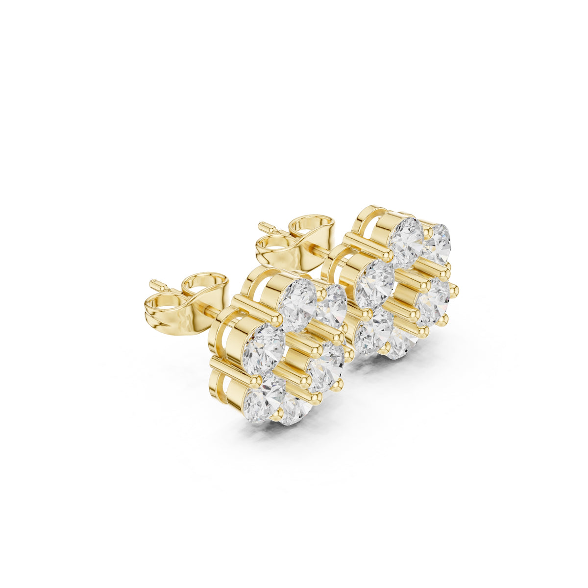 The Crown Lan Grown Diamond Earrings Yellow Gold