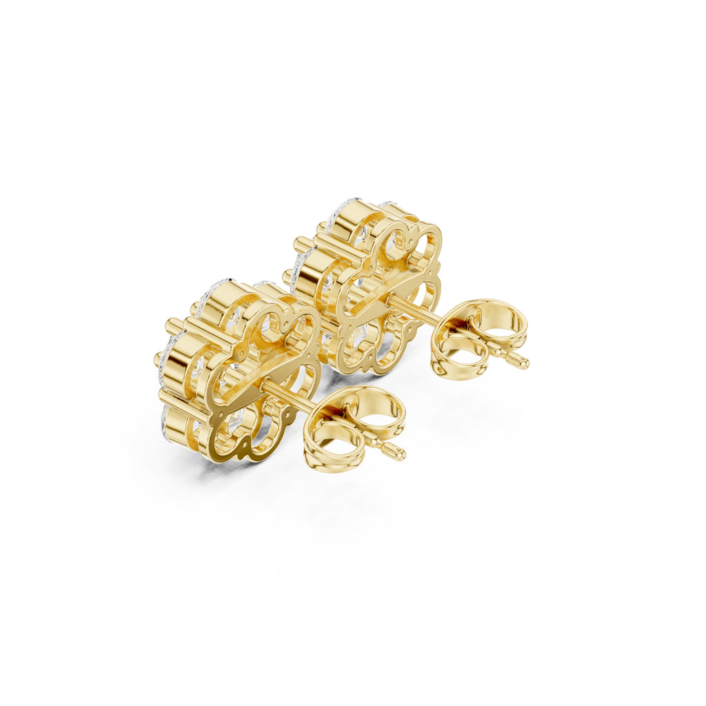 The Crown Lan Grown Diamond Earrings Yellow Gold