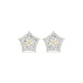 The Stella Princess Cluster Lan Grown Diamond Studs Yellow Gold