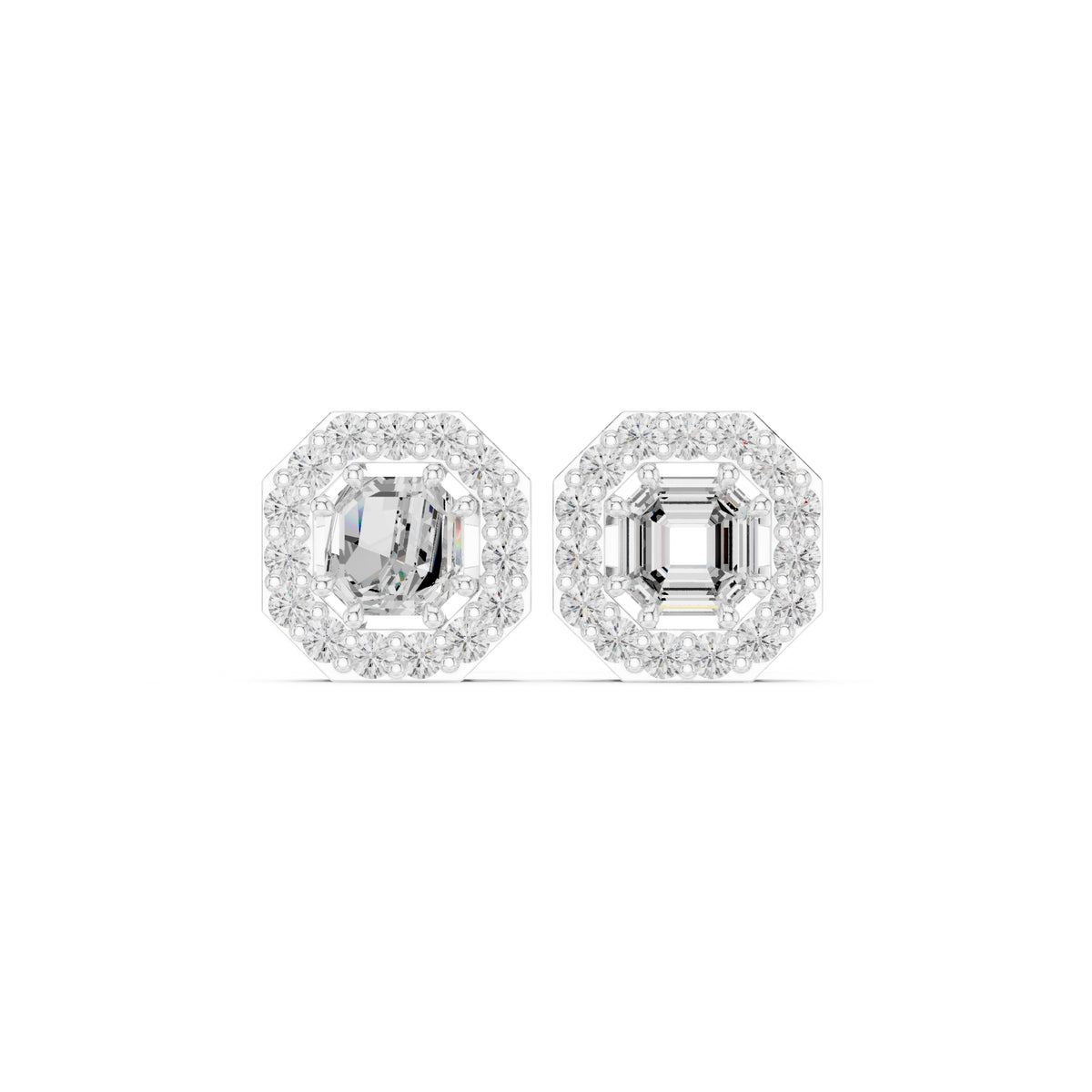The Deco Octagon Lab Grown Diamond Studs White Gold