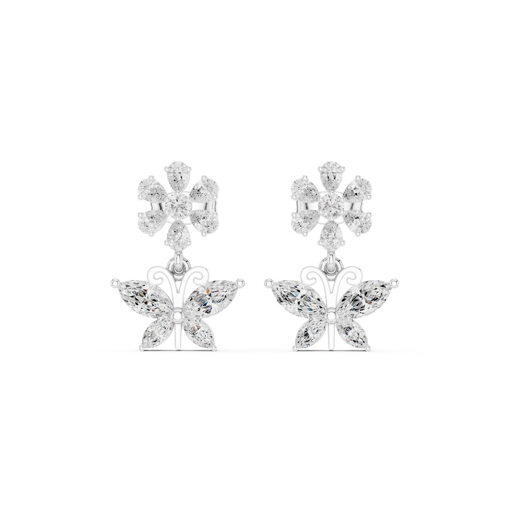 The Monarch Drop Lan Grown Diamond Earrings White Gold
