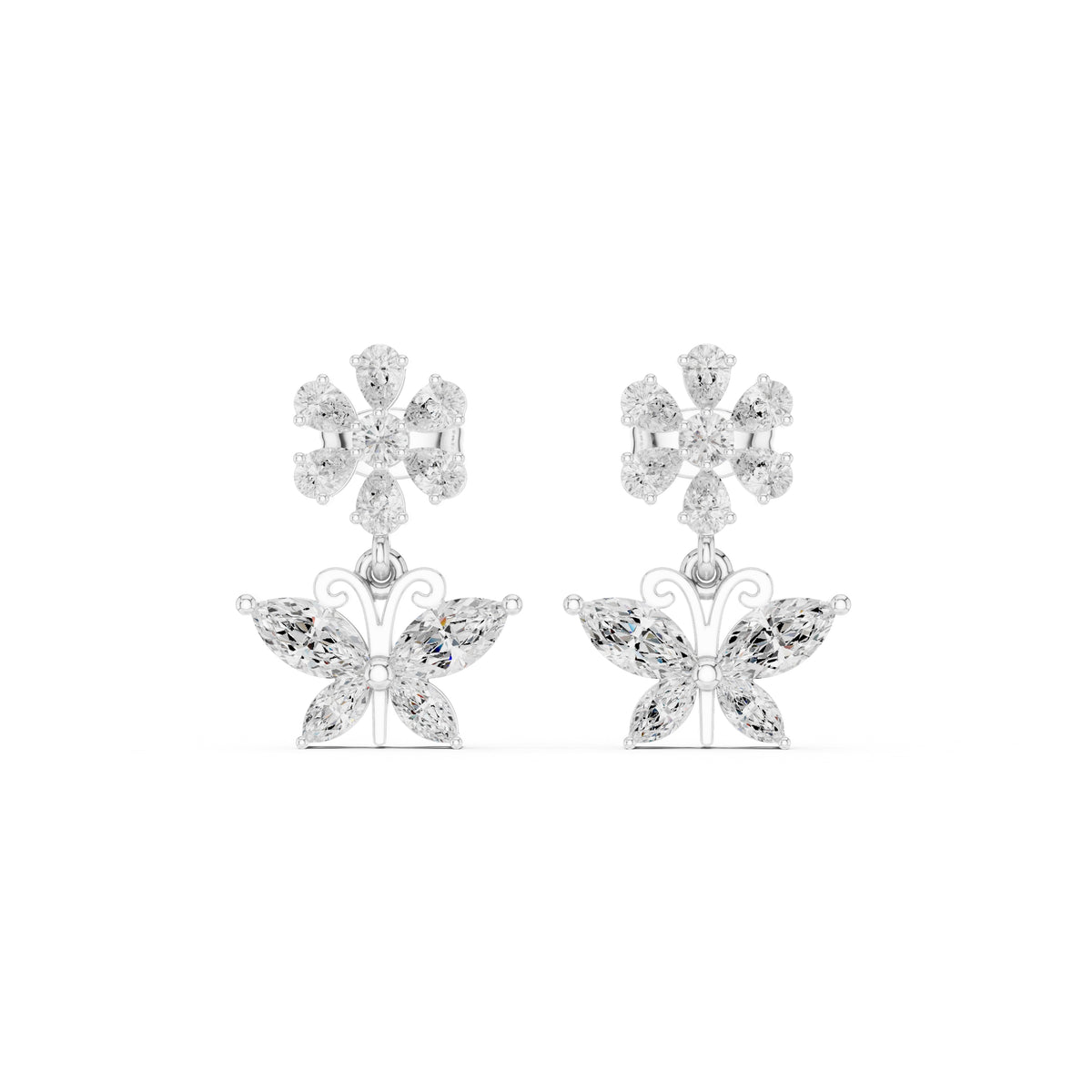 The Monarch Drop Lab Grown Diamond Earrings White Gold