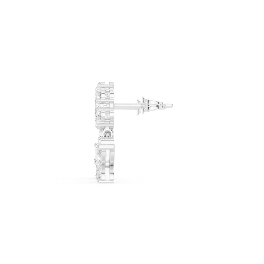 The Monarch Drop Lan Grown Diamond Earrings White Gold