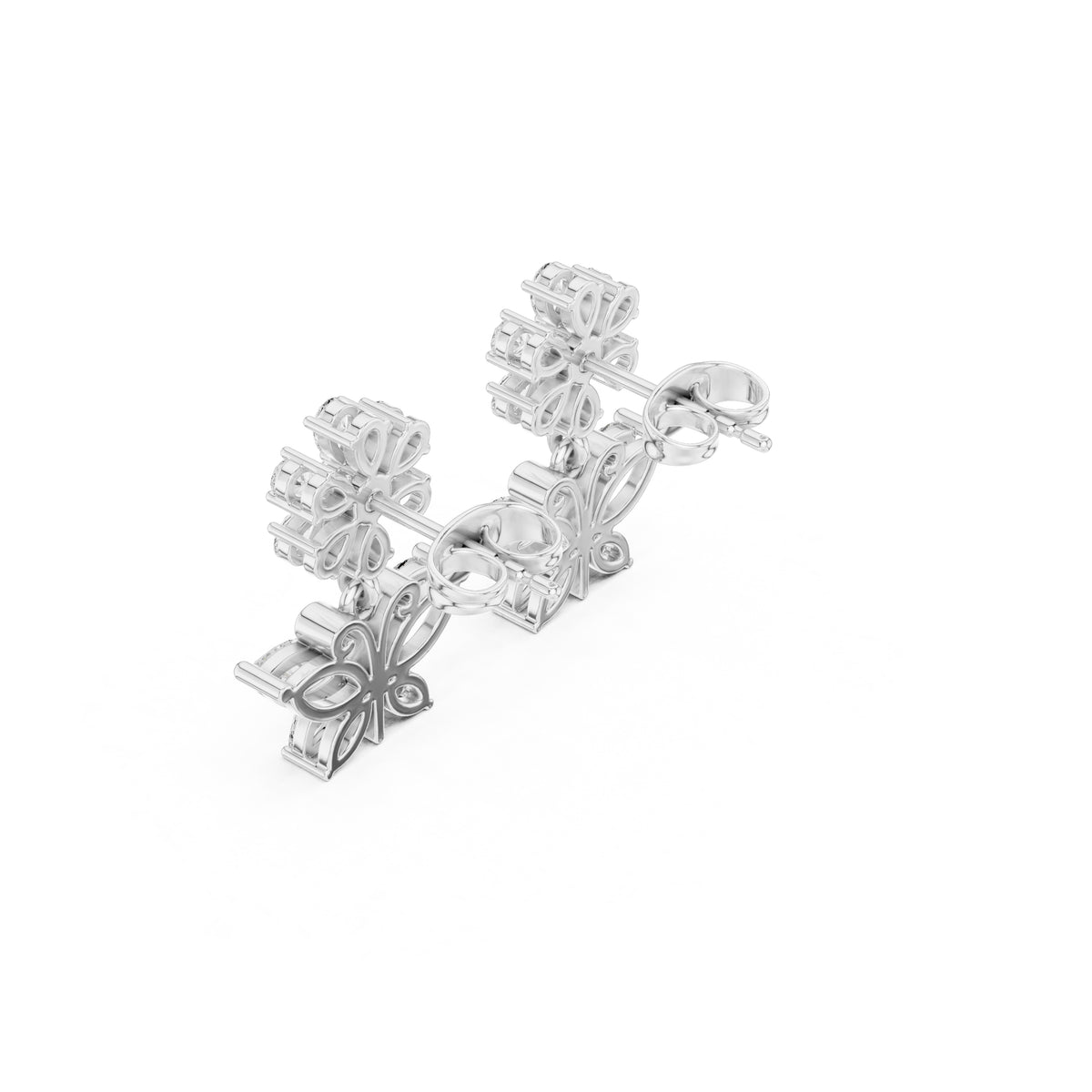 The Monarch Drop Lan Grown Diamond Earrings White Gold