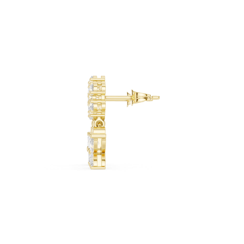 The Monarch Drop Lan Grown Diamond Earrings Yellow Gold