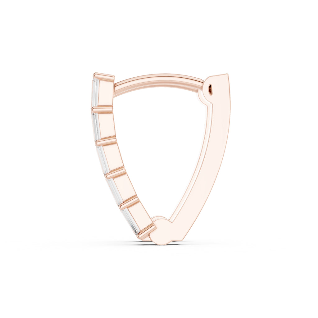 The Emerald Cascade Lan Grown Diamond Hoops Rose Gold
