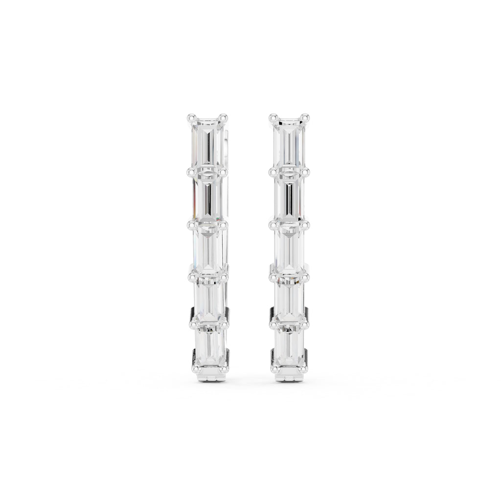 The Emerald Cascade Lan Grown Diamond Hoops White Gold