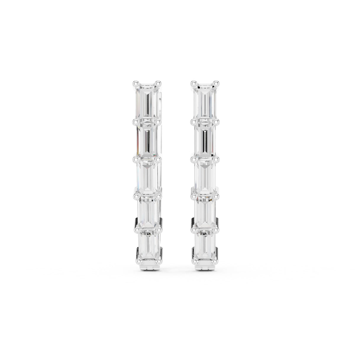 The Emerald Cascade Lab Grown Diamond Hoops White Gold