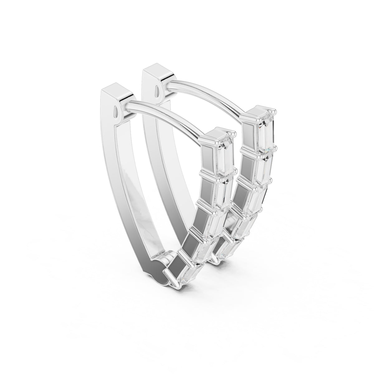 The Emerald Cascade Lan Grown Diamond Hoops White Gold