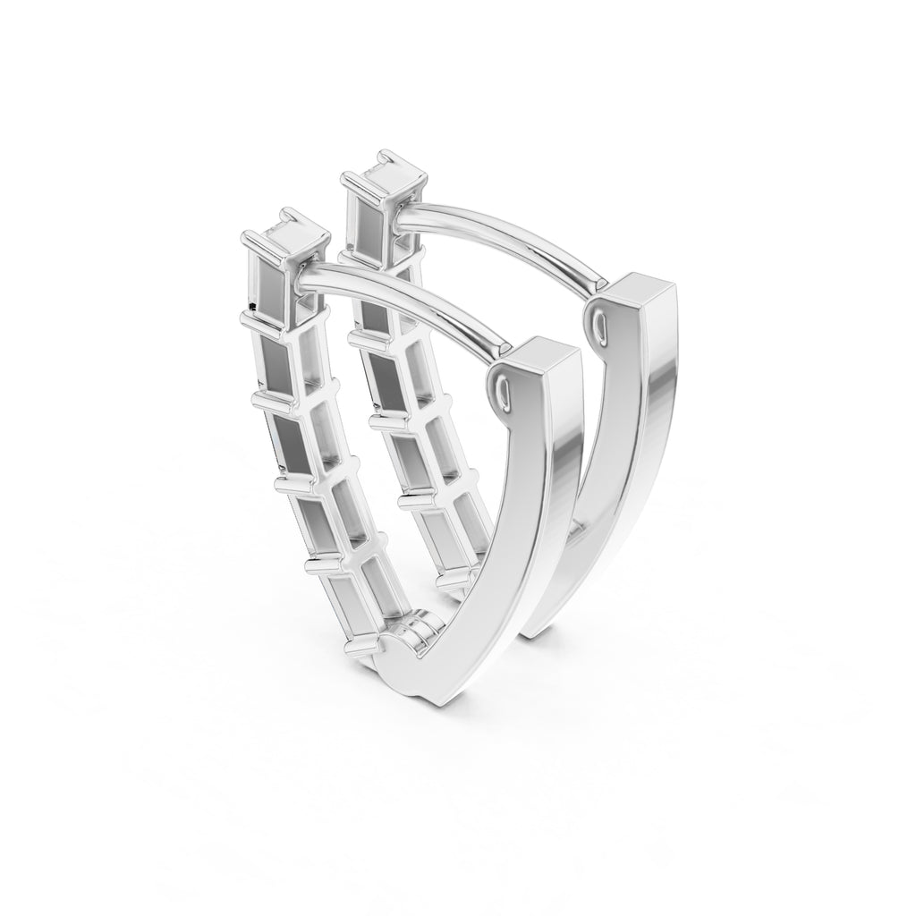 The Emerald Cascade Lan Grown Diamond Hoops White Gold