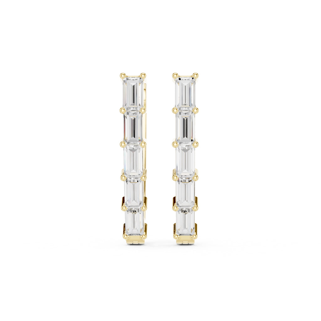 The Emerald Cascade Lan Grown Diamond Hoops Yellow Gold