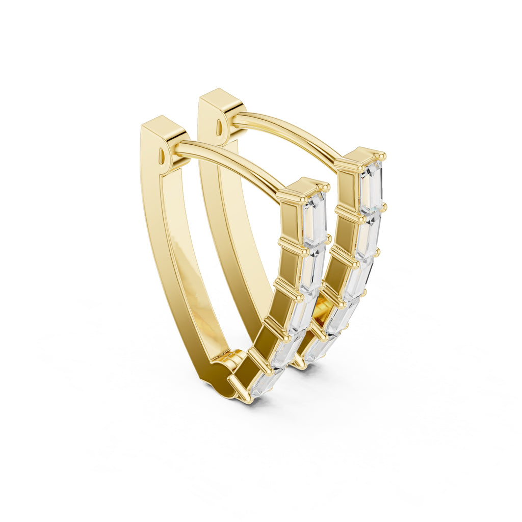 The Emerald Cascade Lan Grown Diamond Hoops Yellow Gold