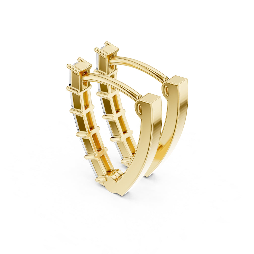 The Emerald Cascade Lan Grown Diamond Hoops Yellow Gold