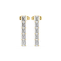 The Emerald-Cut Linear Lan Grown Diamond Studs Yellow Gold