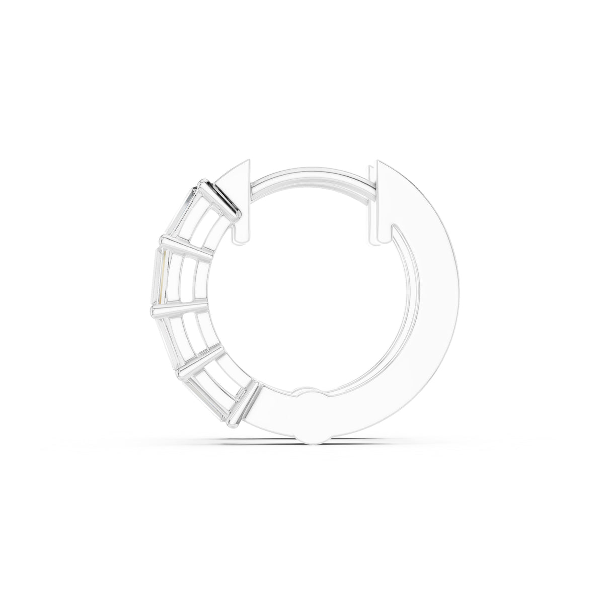 The Emerald-Cut Lan Grown Diamond Hoops White Gold