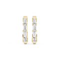 The Emerald-Cut Lan Grown Diamond Hoops Yellow Gold