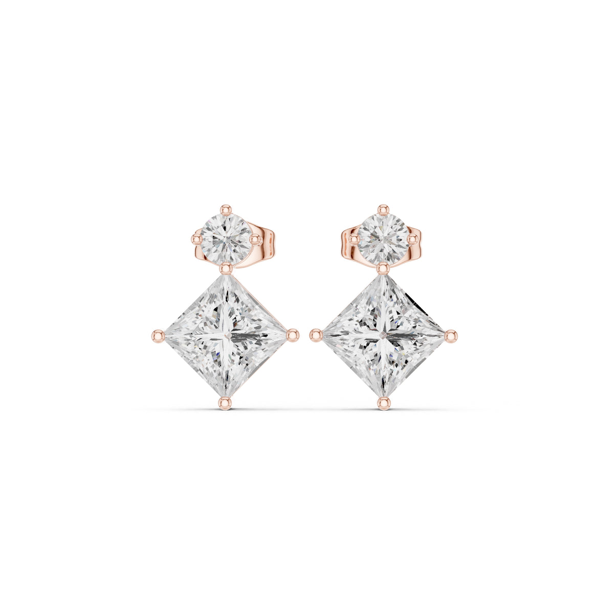 The Kite Drop Lab Grown Diamond Studs Rose Gold