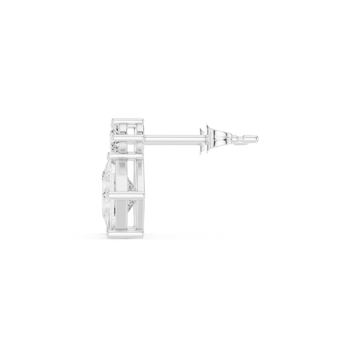The Kite Drop Lan Grown Diamond Studs White Gold