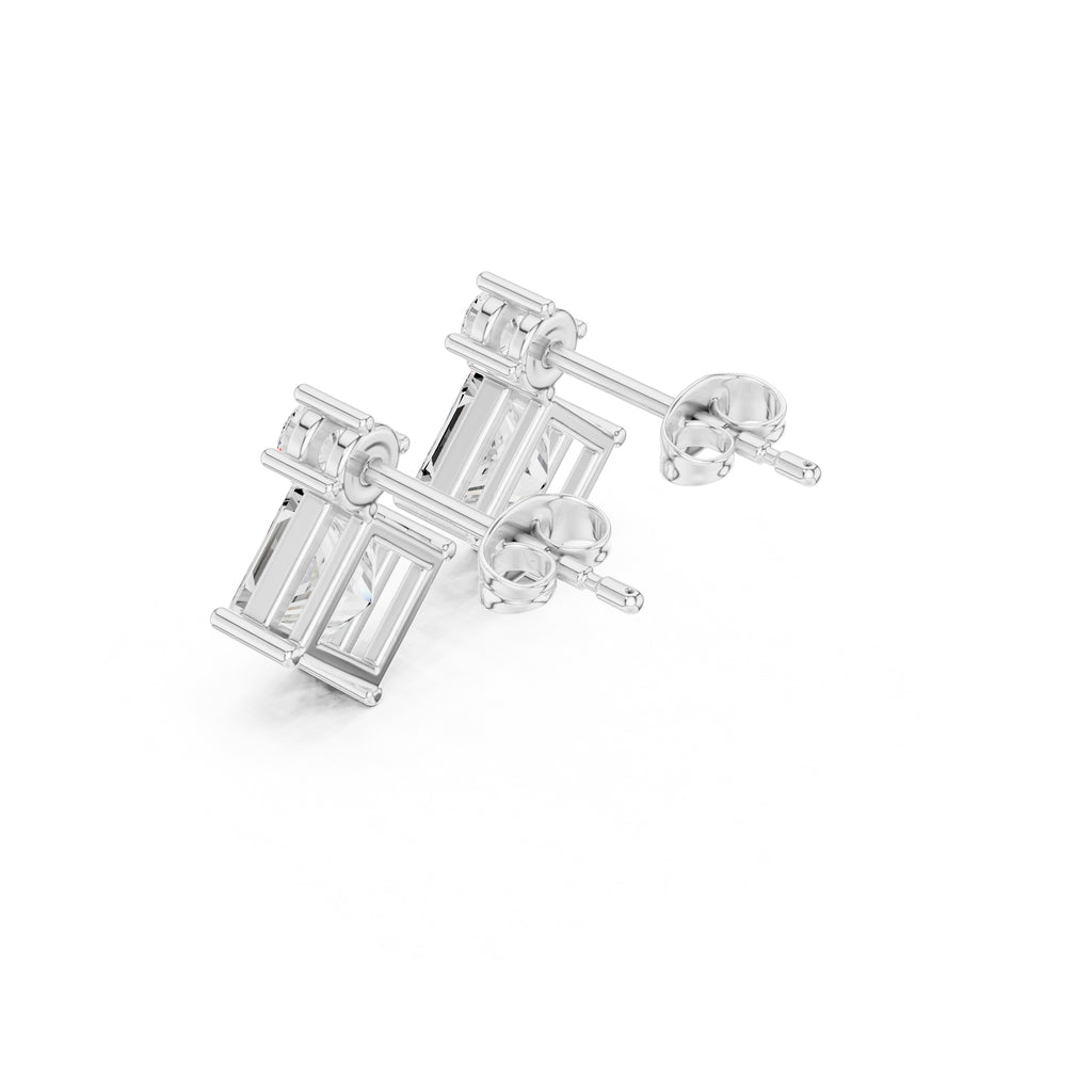 The Kite Drop Lan Grown Diamond Studs White Gold