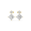 The Kite Drop Lan Grown Diamond Studs Yellow Gold