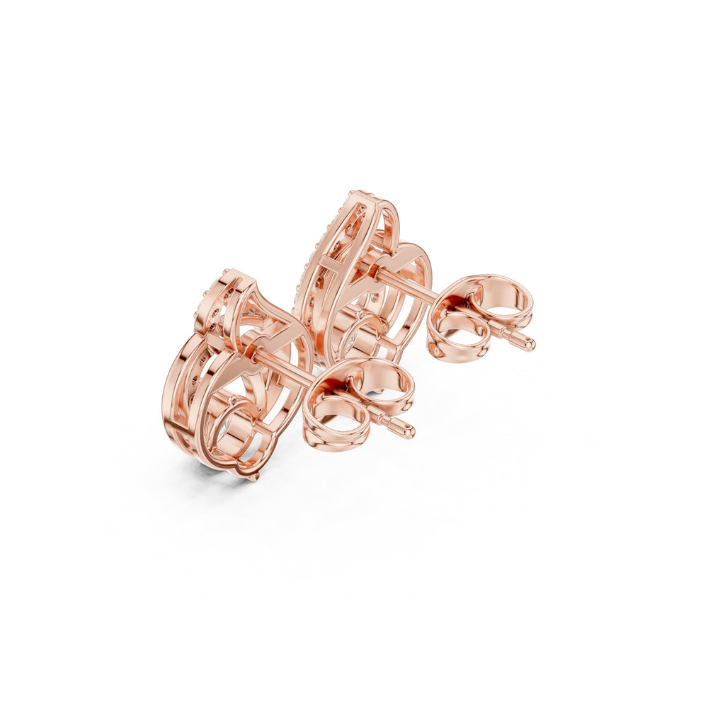 The Swirl Lan Grown Diamond Studs Rose Gold