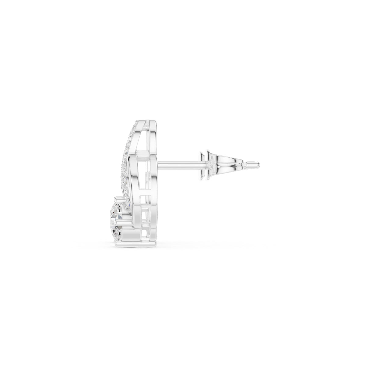 The Swirl Lan Grown Diamond Studs White Gold