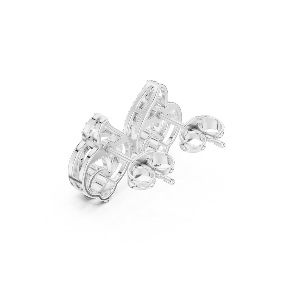The Swirl Lan Grown Diamond Studs White Gold