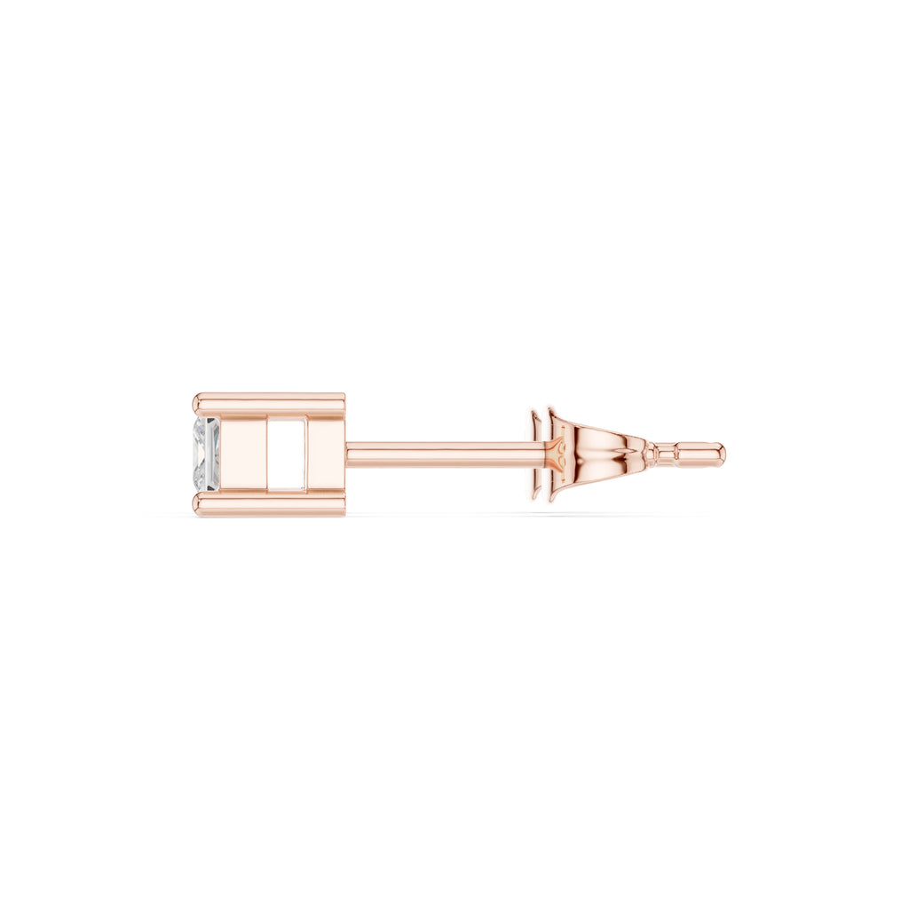 The Princess Lan Grown Diamond Solitaire Studs Rose Gold