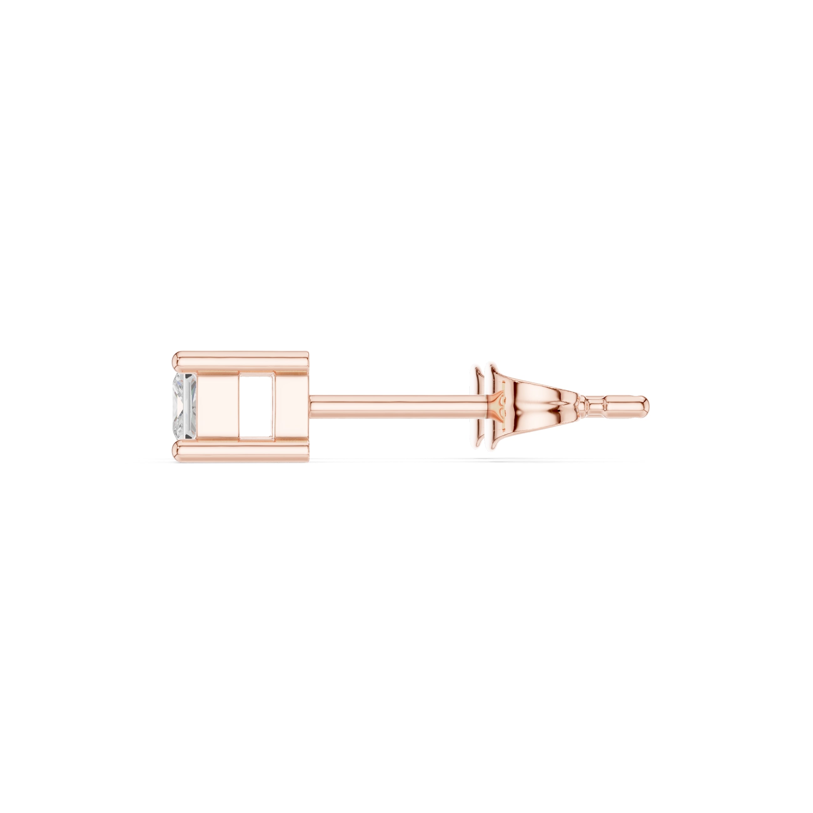 The Princess Lan Grown Diamond Solitaire Studs Rose Gold